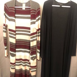 Two cardigans sweaters sizes L 45 inches
